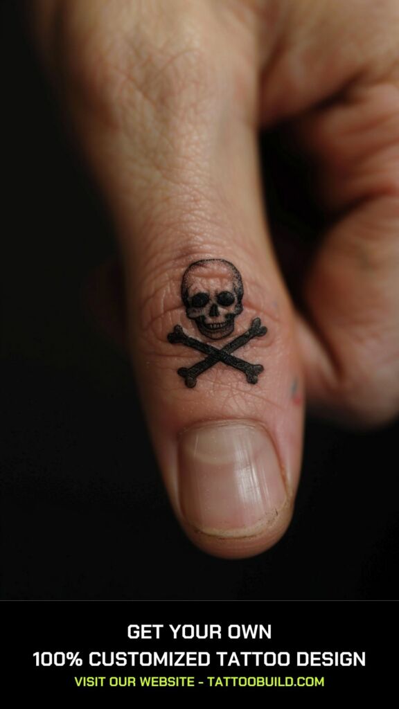 skull finger tattoo design