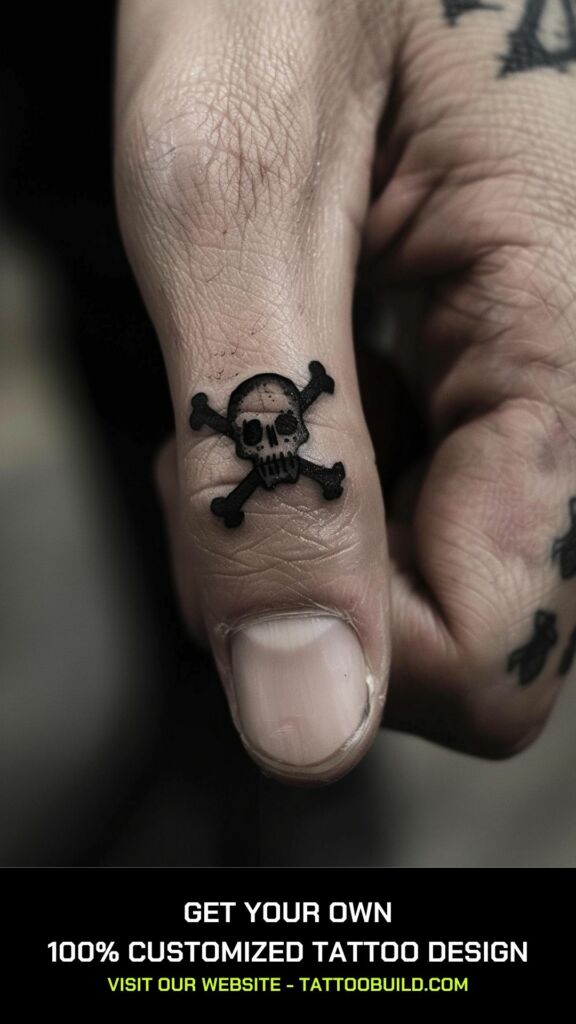 skull finger tattoo design