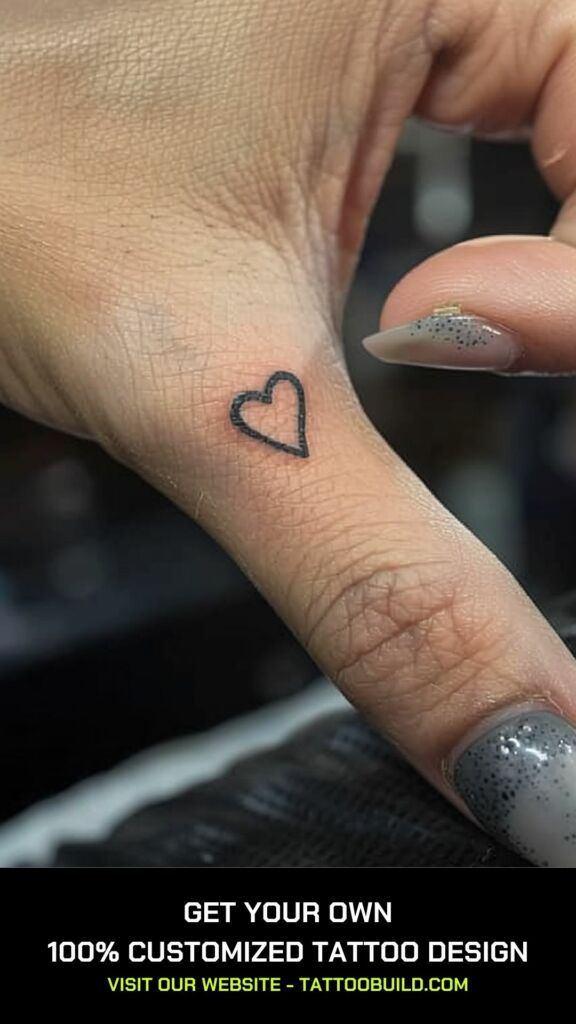 heart finger tattoo