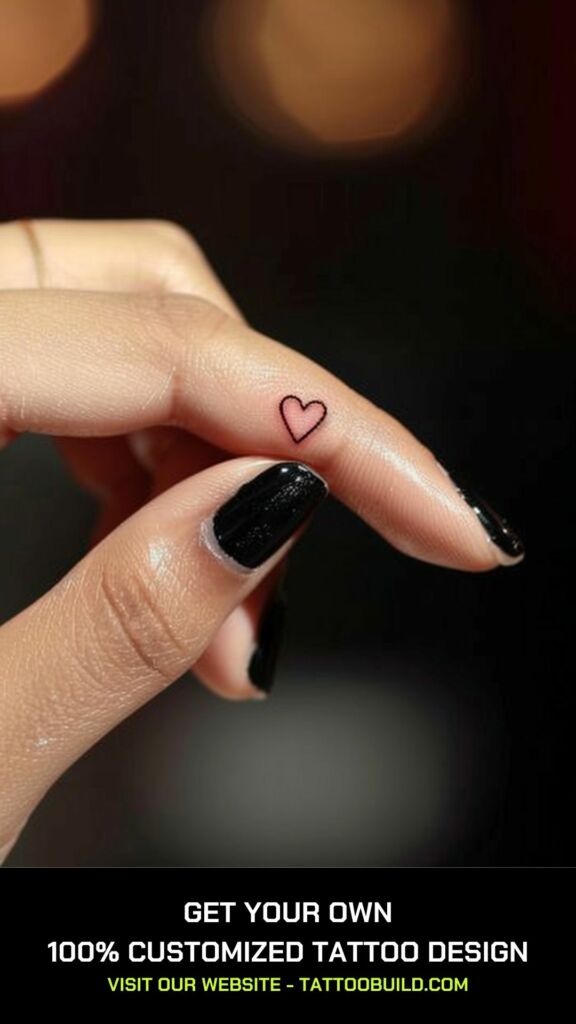 small heart finger tattoo