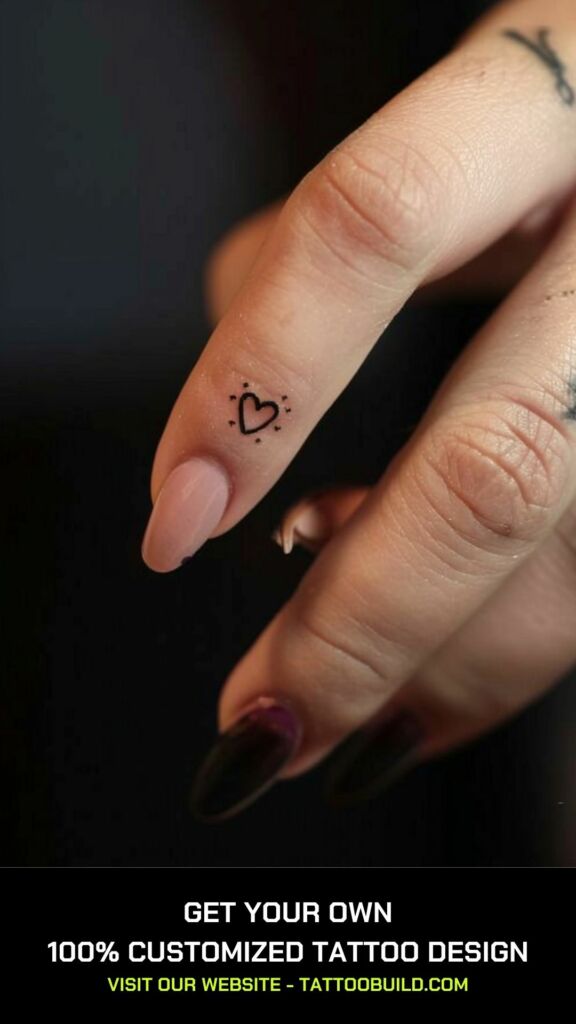 cute heart finger tattoo