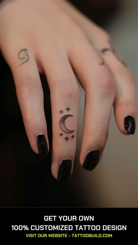 sun and moon finger tattoo