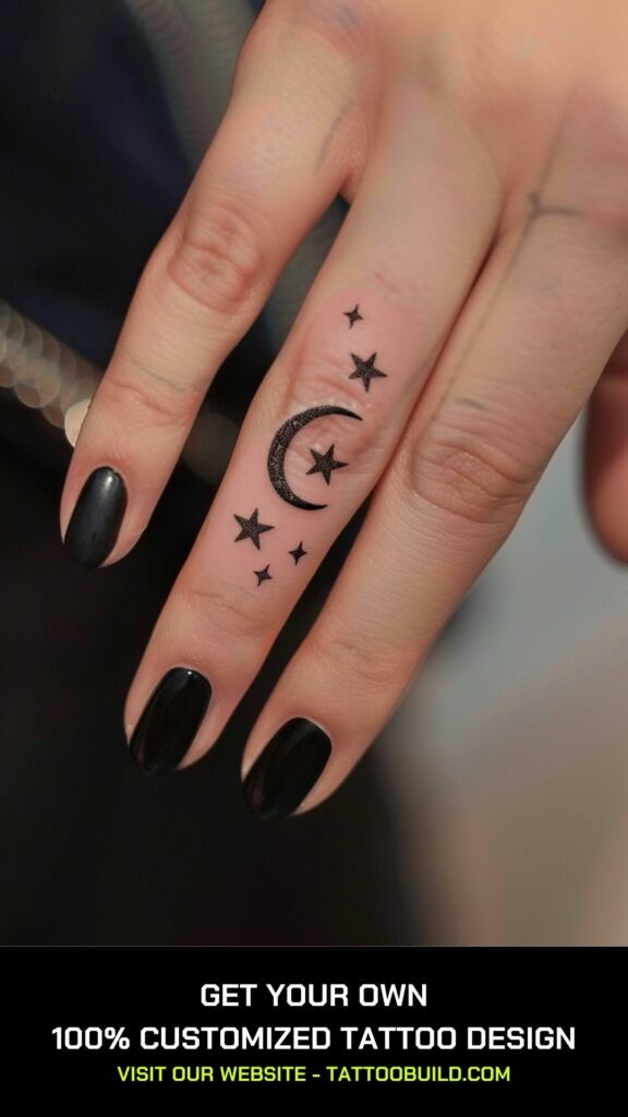 sun and moon finger tattoo