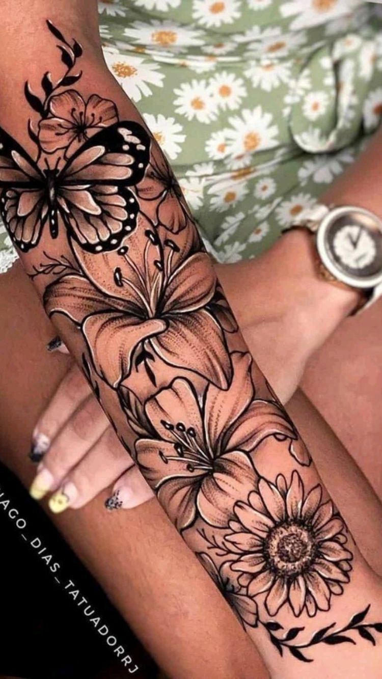 Forearm Flower Tattoo