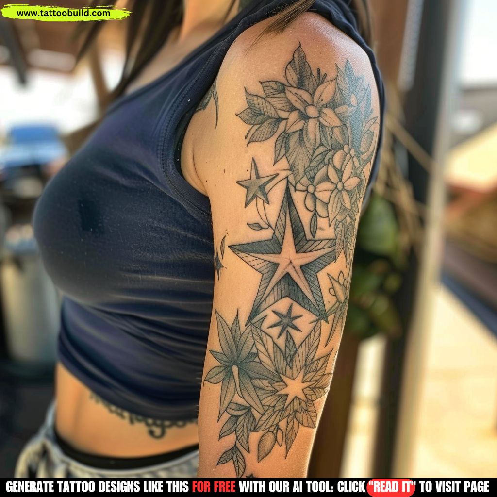 star sleeve tattoo for women