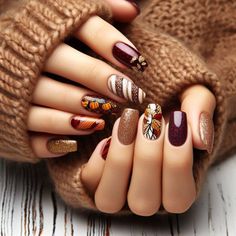 61 Thanksgiving Nails ideas | thanksgiving nails, fall nail designs, nails