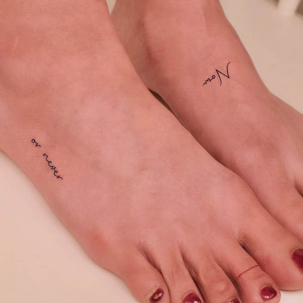 Now or never foot tattoo by @tattooer_jina