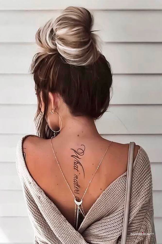 cute back tattoo for woman