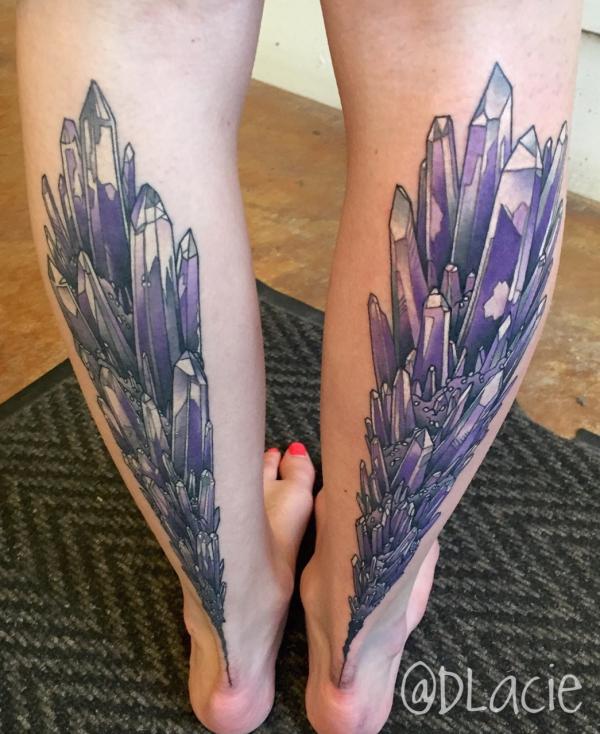 Crystal calf tattoo