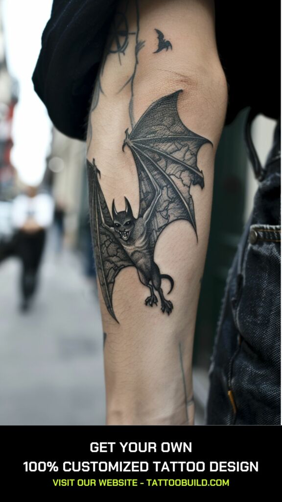 bat wings tattoo