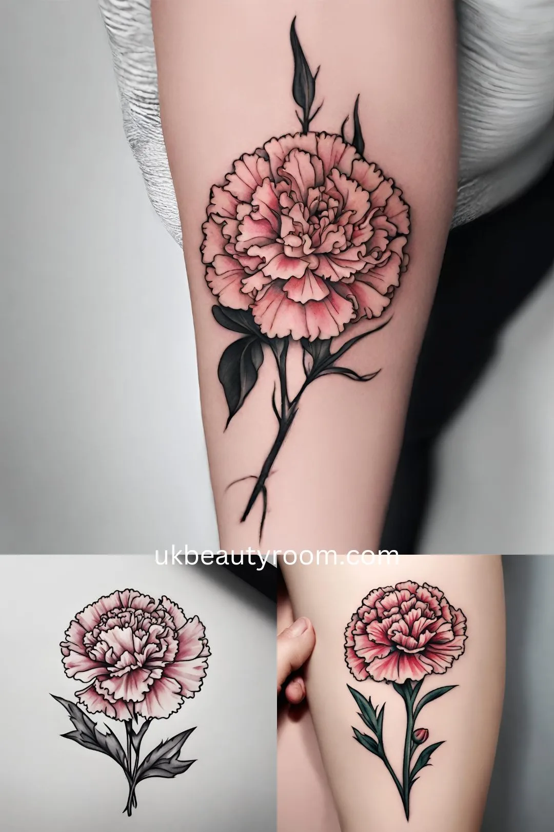 January: Carnation - flower tattoo ideas