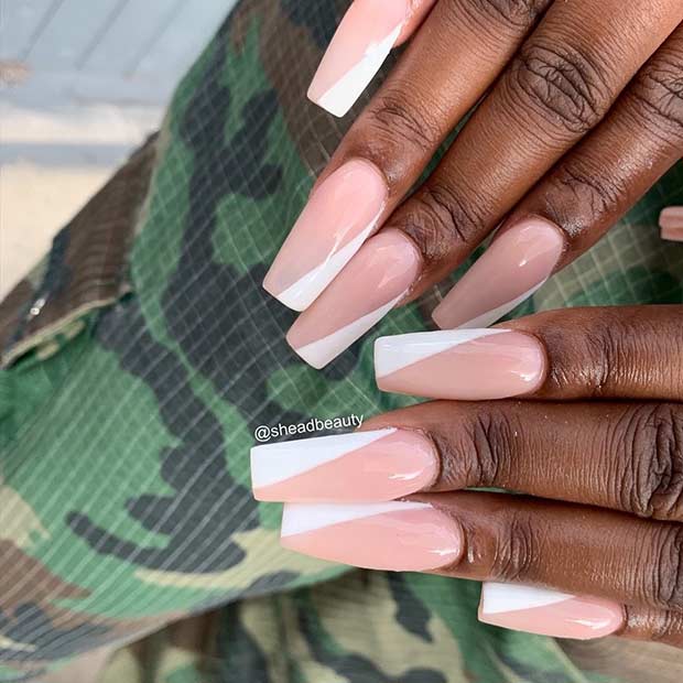 Diagonal White Tips