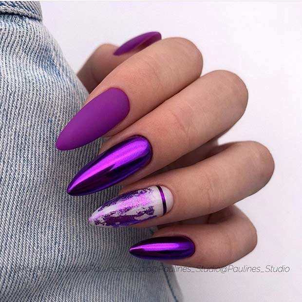 Purple Chrome Nails