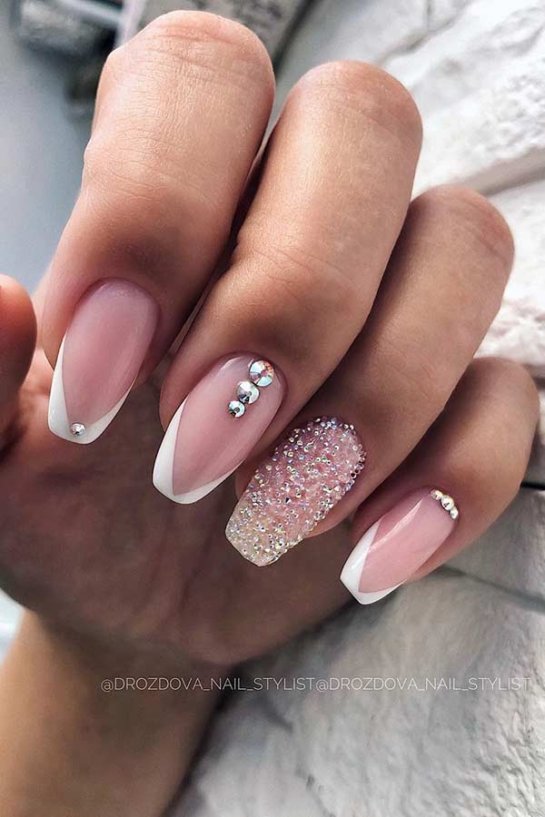 Short White Tip Nails