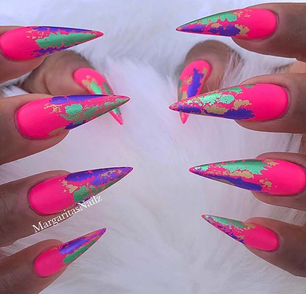 Statement Making Neon Mani